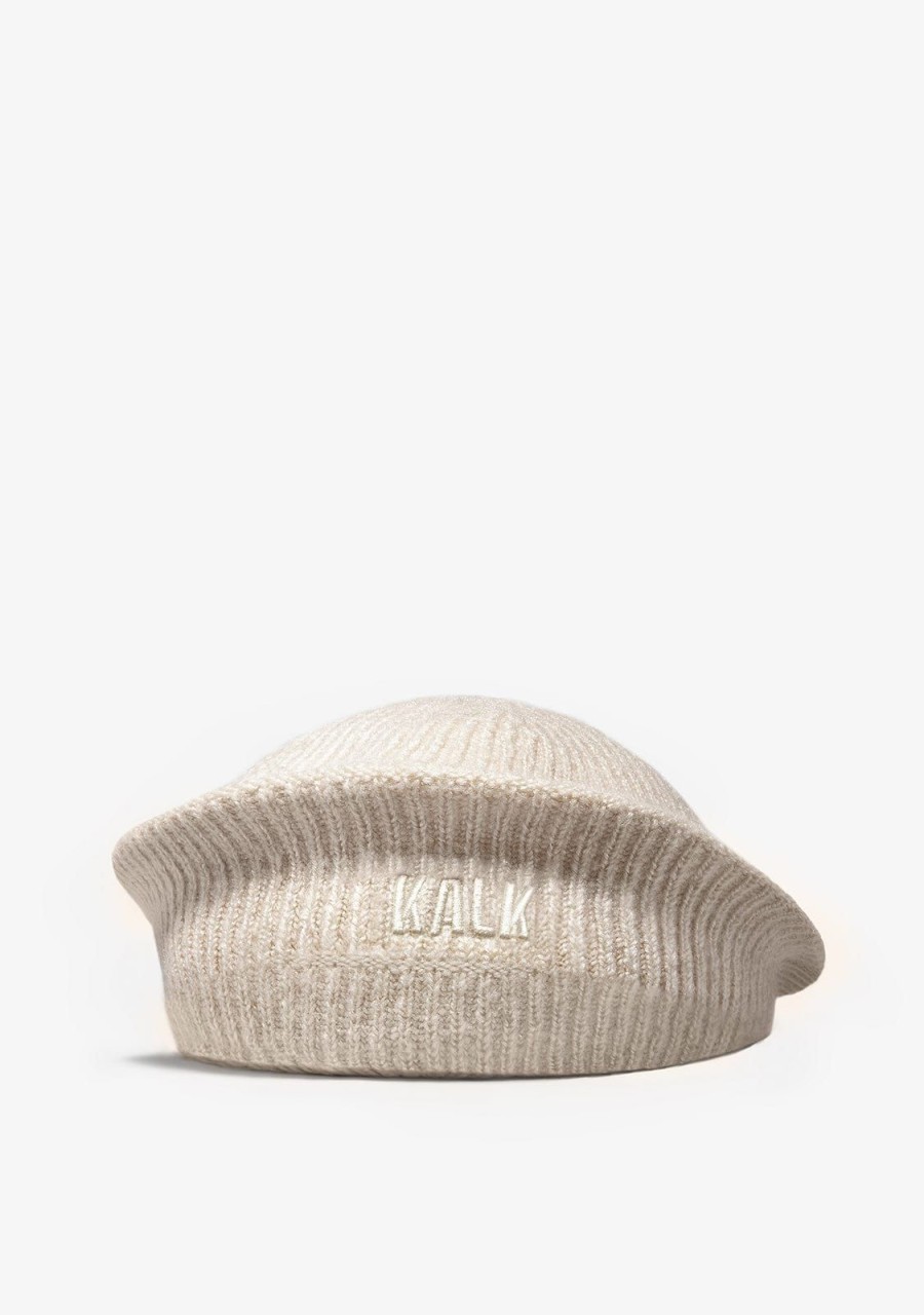 Damen KALK Mutzen, Schals Und Handschuhe | Beret Beige Kalk