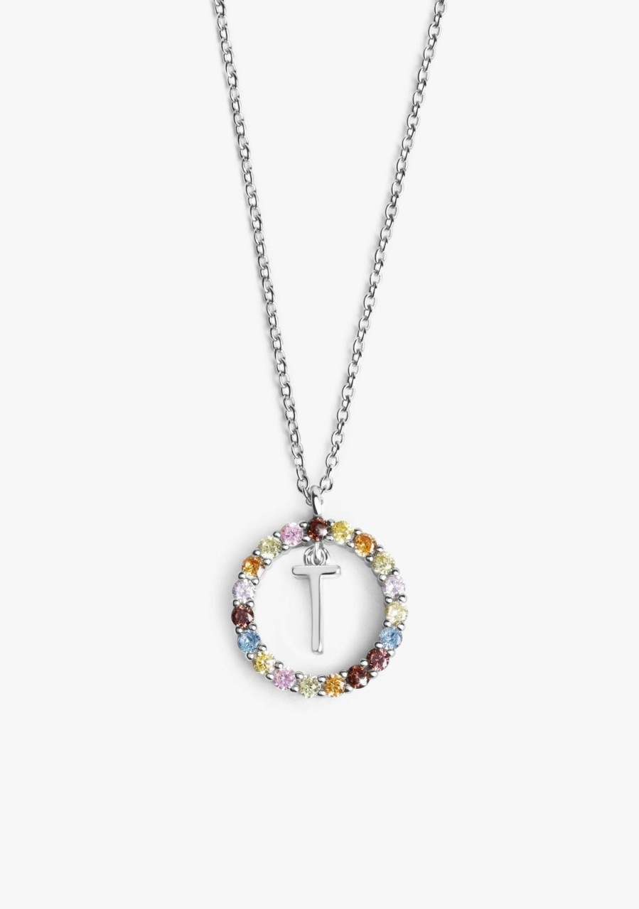 Damen KALK Halsketten | Necklace Iniziale Letter T Silver