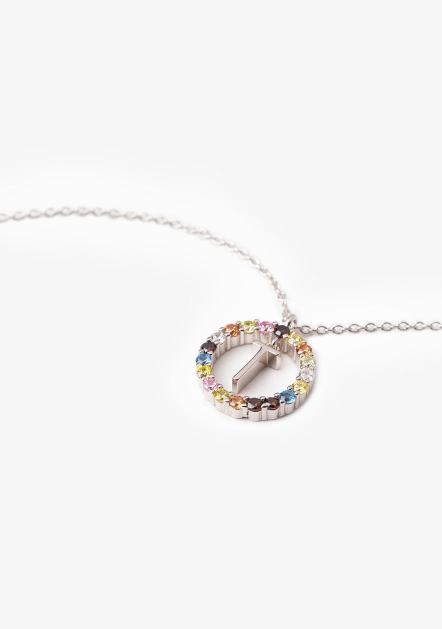 Damen KALK Halsketten | Necklace Iniziale Letter T Silver