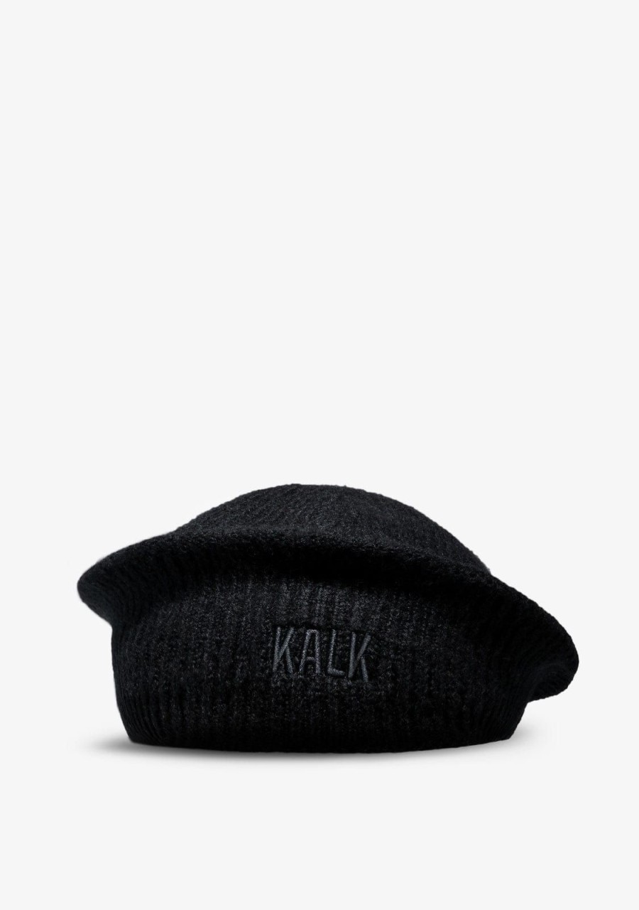 Damen KALK Mutzen, Schals Und Handschuhe | Beret Black Kalk