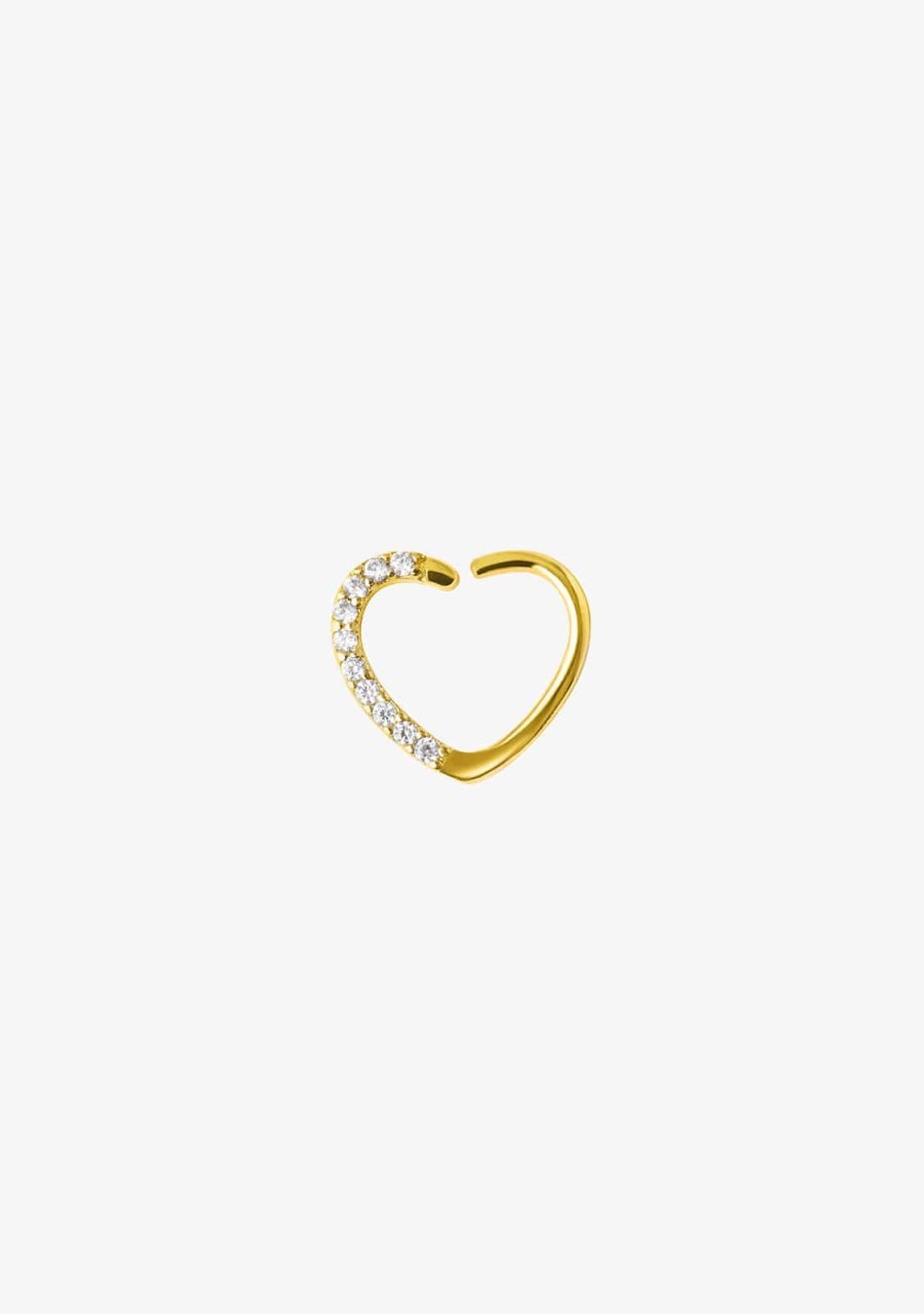 Damen KALK Ear Piercings | Ear Hoop Piercing Heart Gold