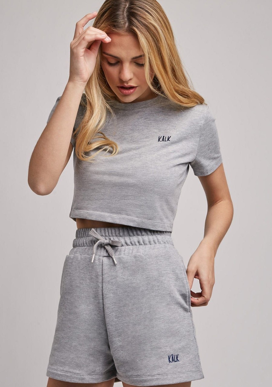 Damen KALK Streetwear | Crop T-Shirt Grey Kalk