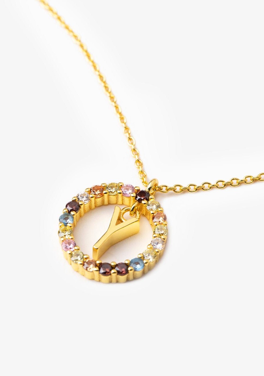 Damen KALK Halsketten | Necklace Iniziale Letter Y Gold