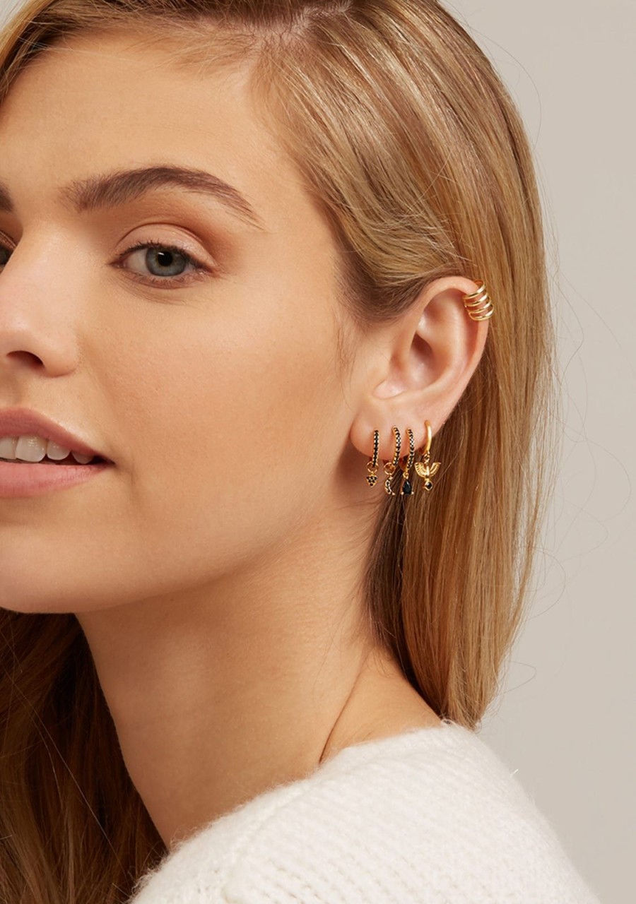 Damen KALK Ear Piercings | Ear Cuff Double Hoop Gold