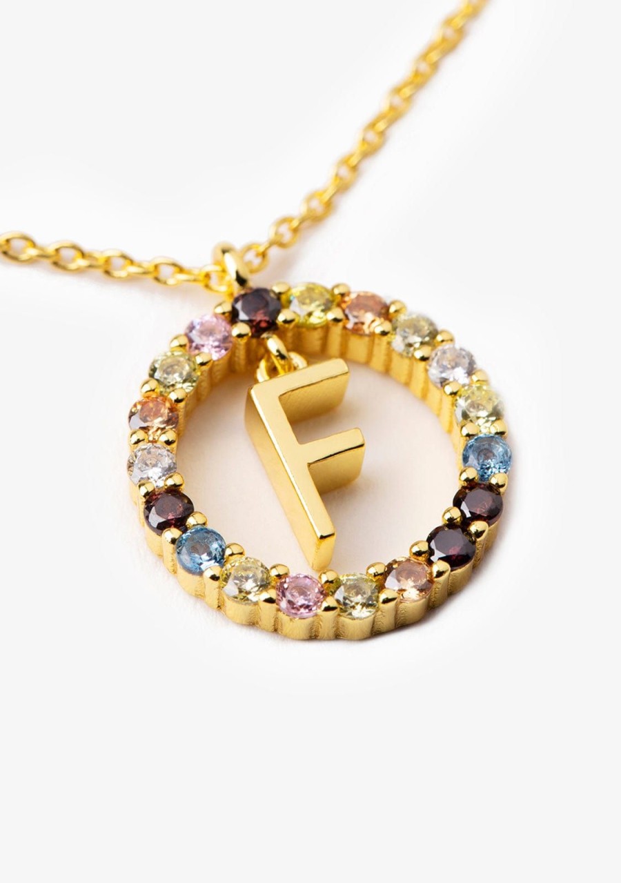 Damen KALK Halsketten | Necklace Iniziale Letter F Gold