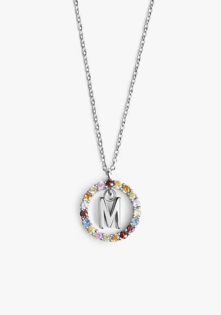 Damen KALK Halsketten | Necklace Iniziale Letter M Silver