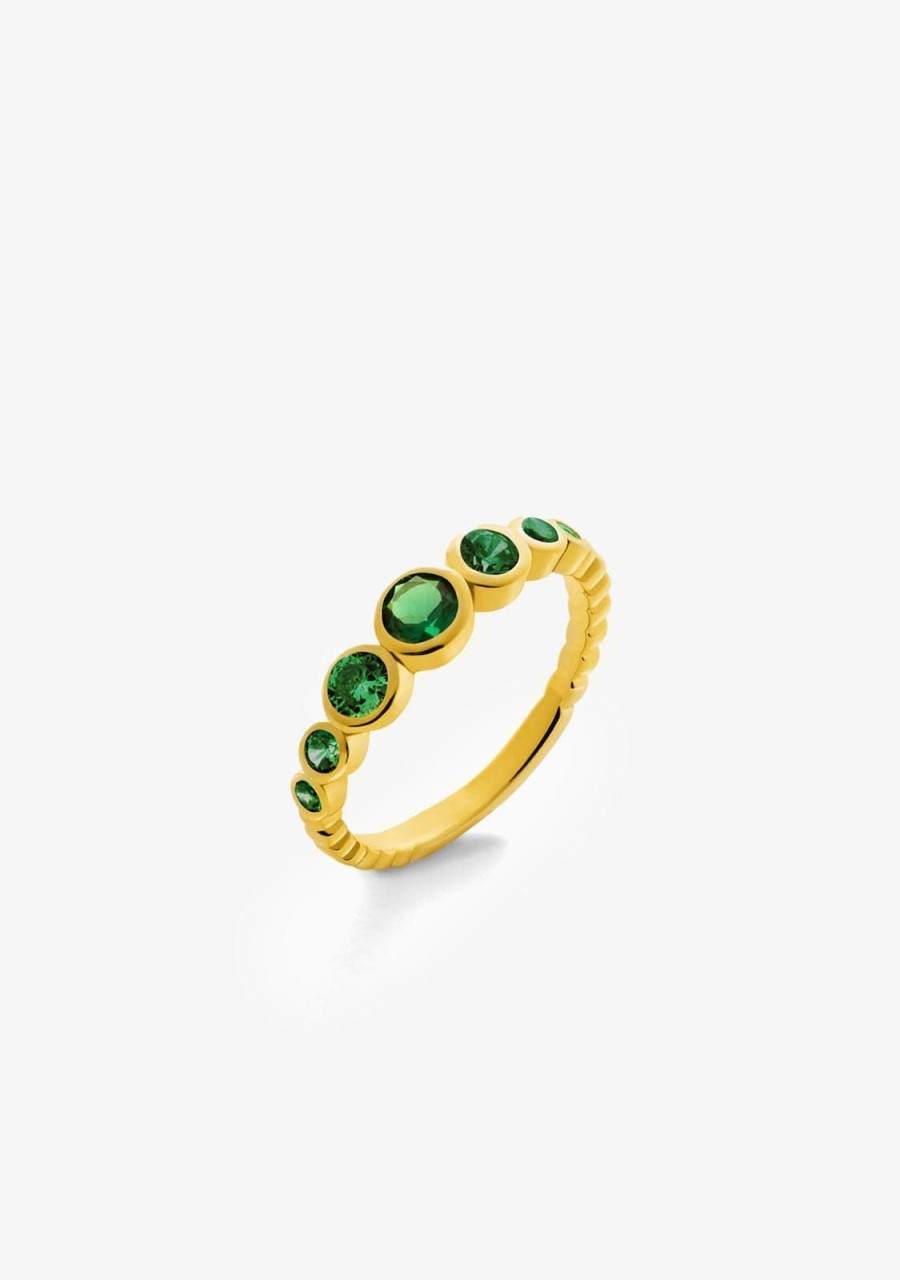 Damen KALK Ringe | Ring Crystal Emerald Gold