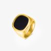 Damen KALK Ringe | Ring Onix Nero Gold