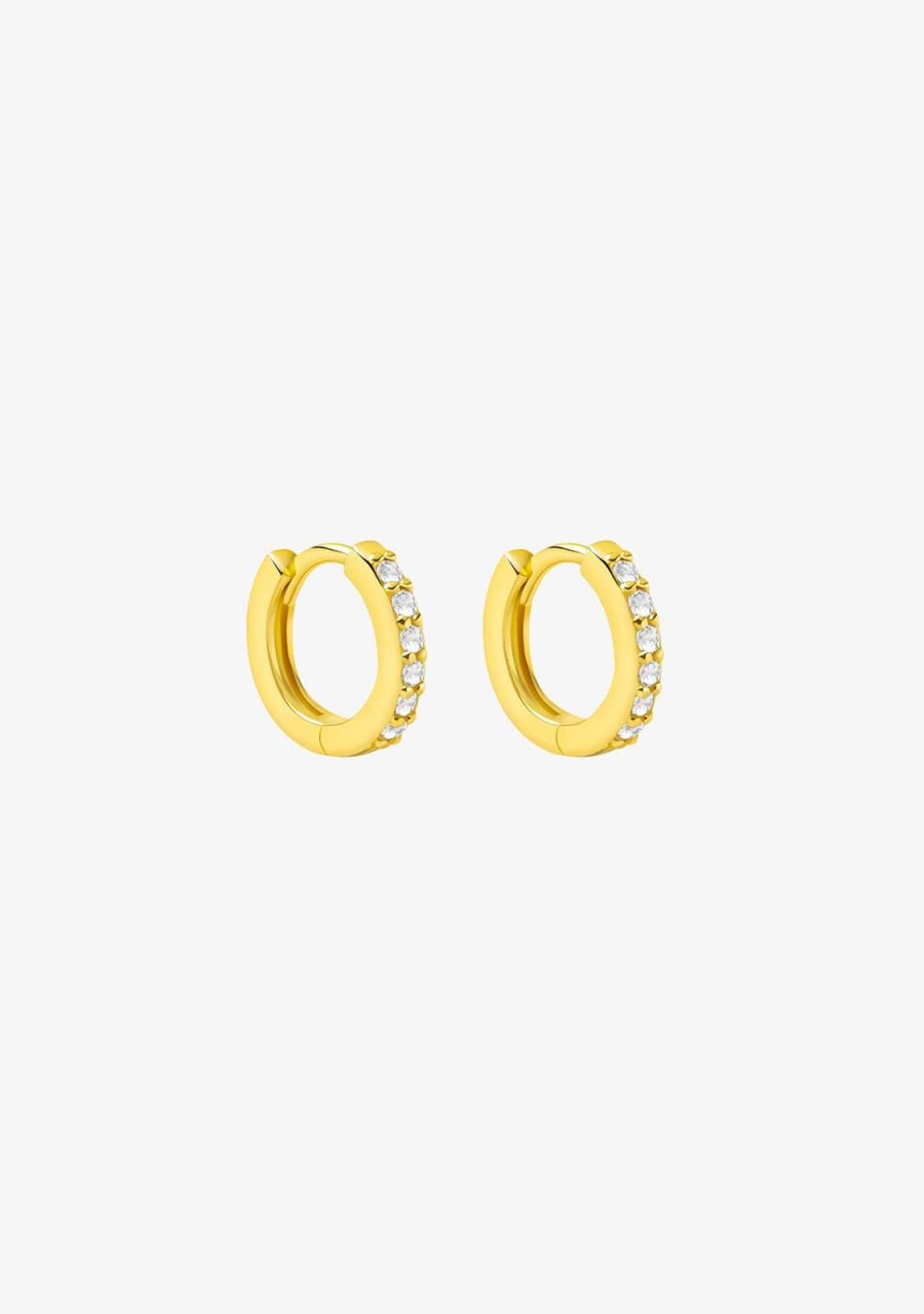 Damen KALK Ohrringe | Zirconias Hoop Earrings Gold