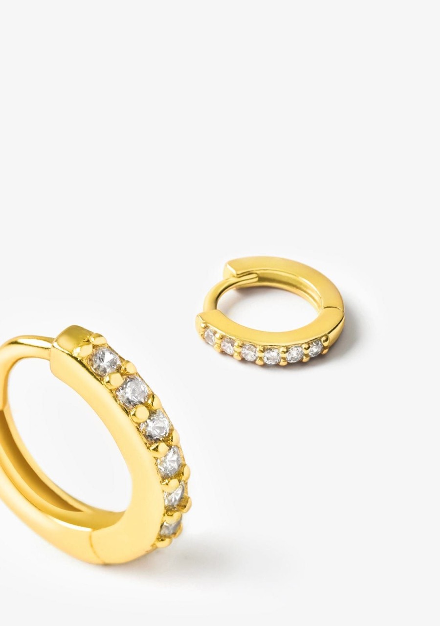 Damen KALK Ohrringe | Zirconias Hoop Earrings Gold