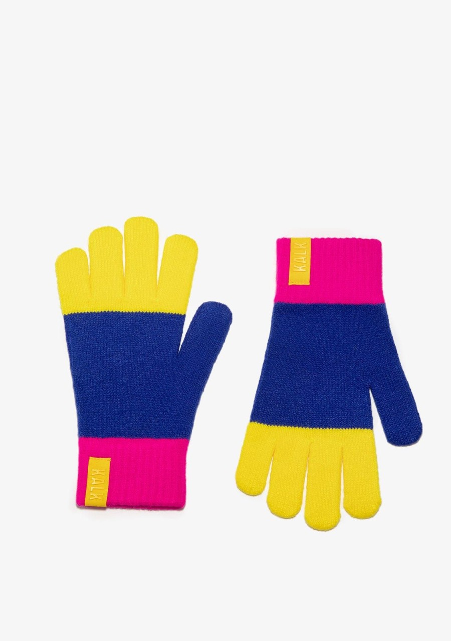 Damen KALK Mutzen, Schals Und Handschuhe | Gloves Trident Blue Kalk